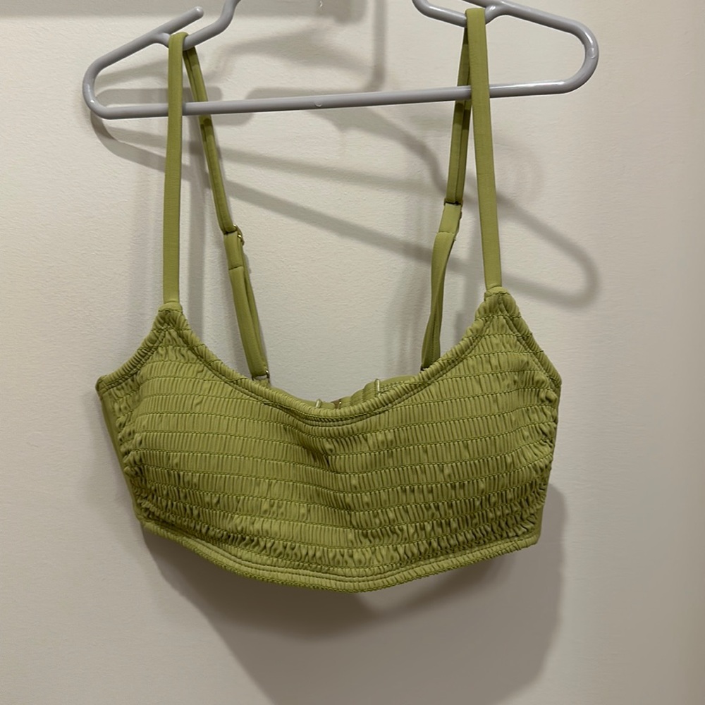 Xhilaration olive green swimsuit top size M